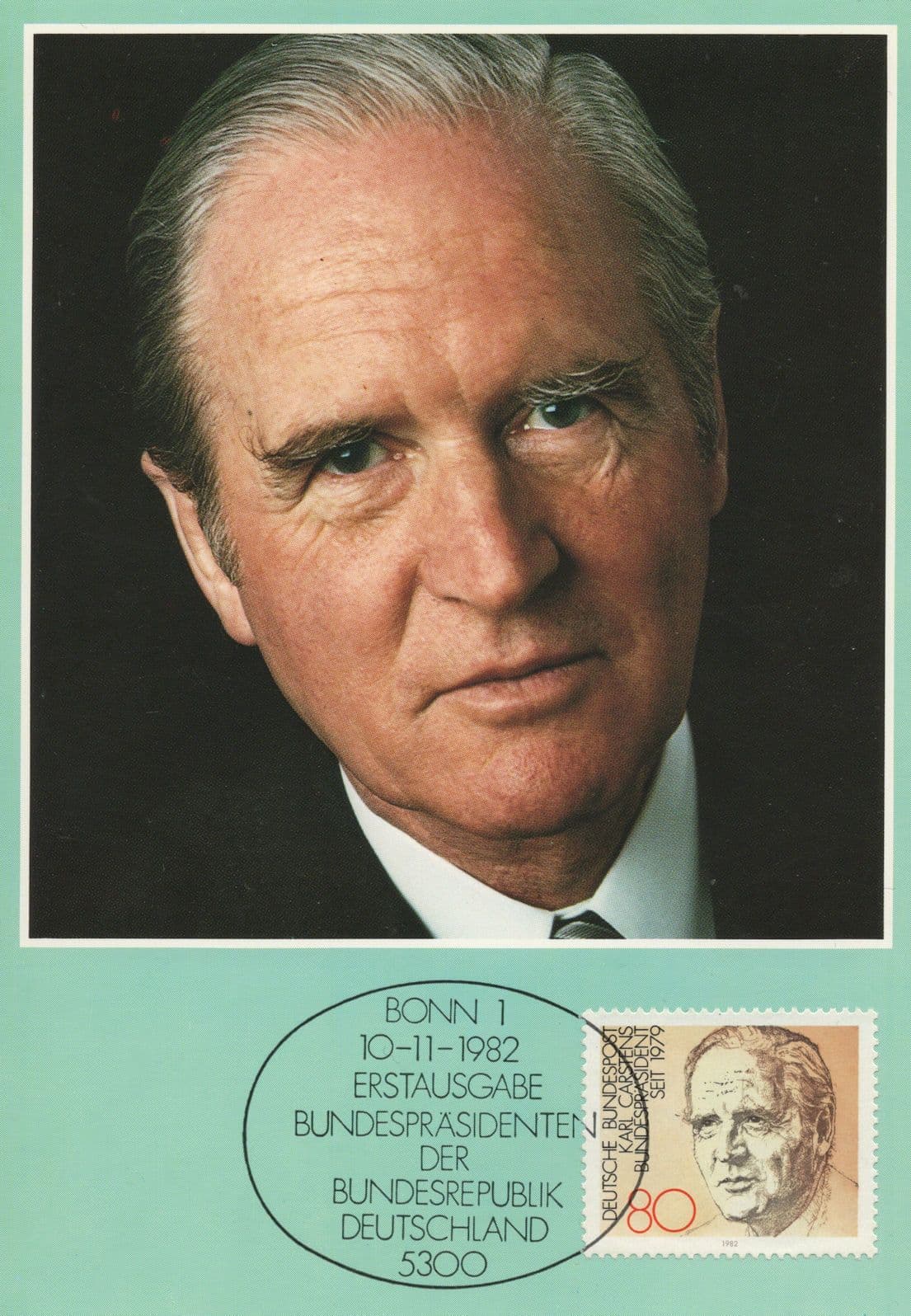 Karl Carstens of Nazi Party 1970s German President Postcard FDC
