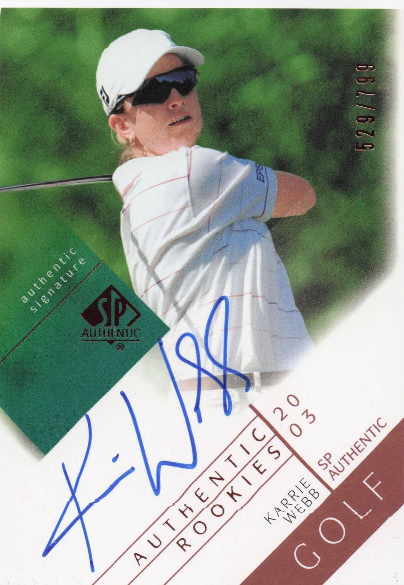 Karrie Webb Authentic Rookies 2003 Golf SP Hand Signed Autograph Card