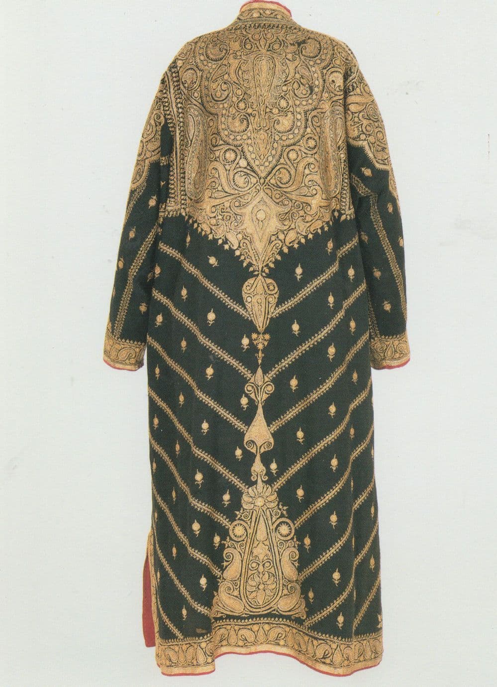 Kashmir Indian Gold Robe Embroidery V&A Museum London Postcard