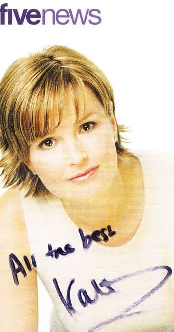 Kate Gerbeau Television Channel 5 News Newsreader Reader Hand Signed Photo