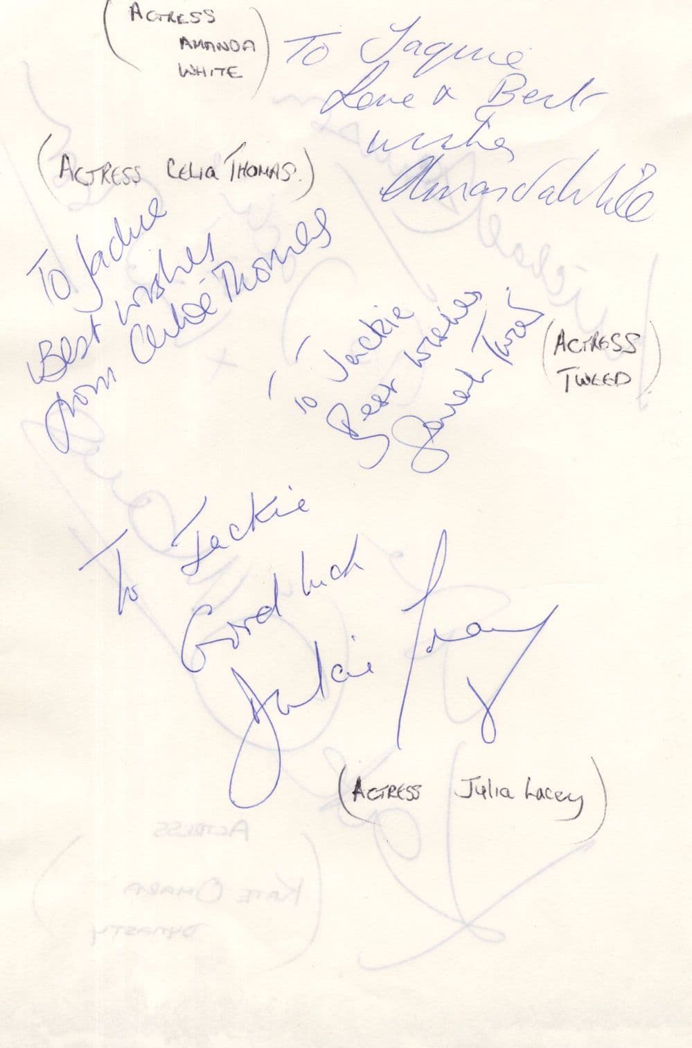 Kate Omara Dynasty Vintage 7x MULTI Hand Signed Autograph s