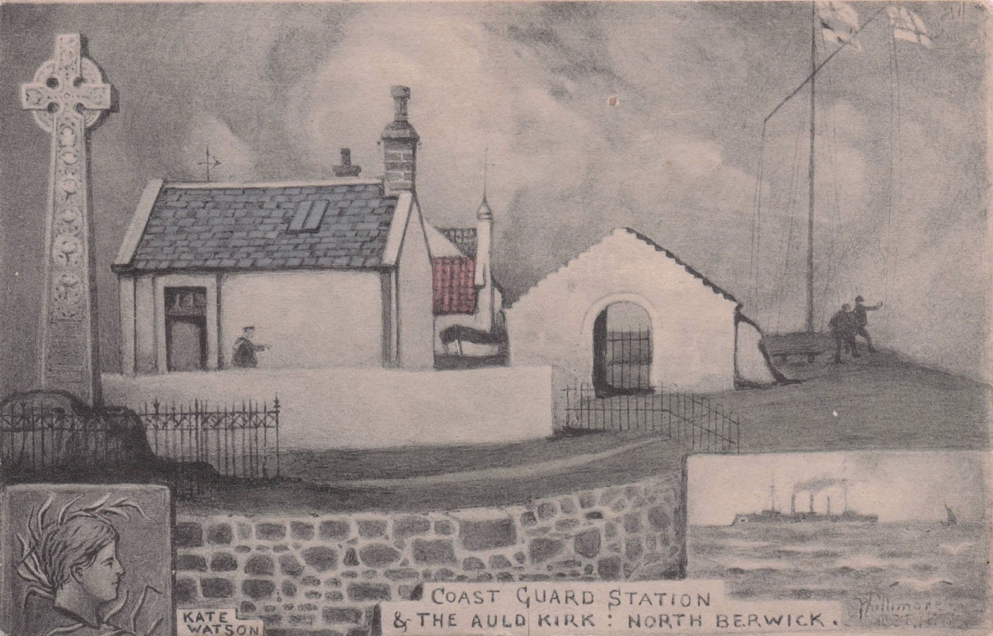Kate Watson of North Berwick Coast Guard Station R Phillimore Antique Postcard