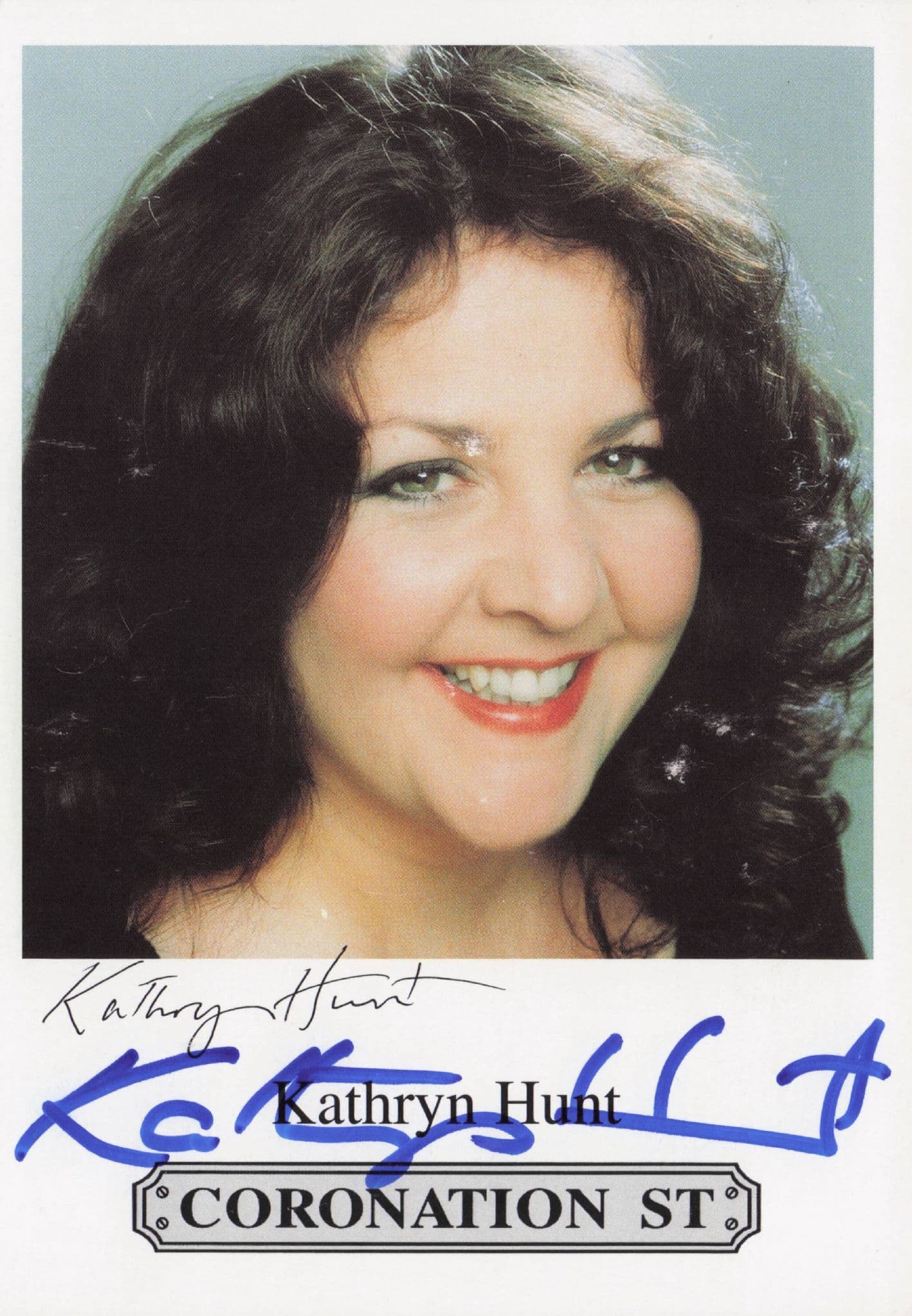 Kathryn Hunt Coronation Street Hand Signed Cast Card Photo
