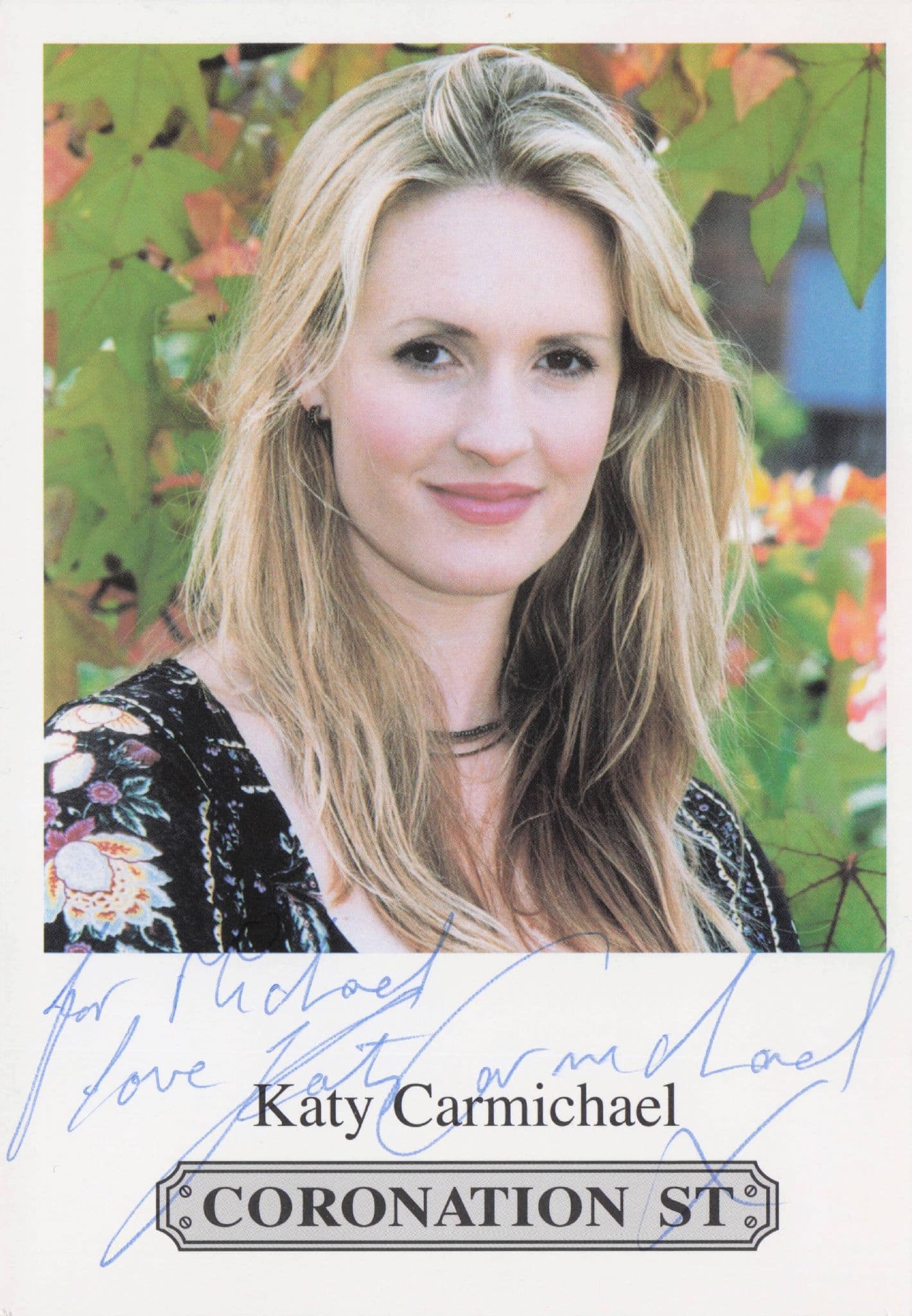 Katy Carmichael Coronation Street Hand Signed Cast Card Photo