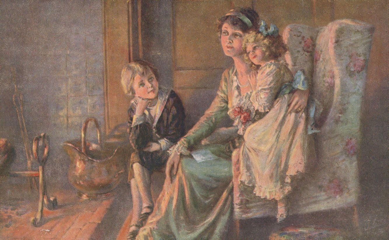 Keep The Home Fires Burning Tucks Oilette Military Old Postcard