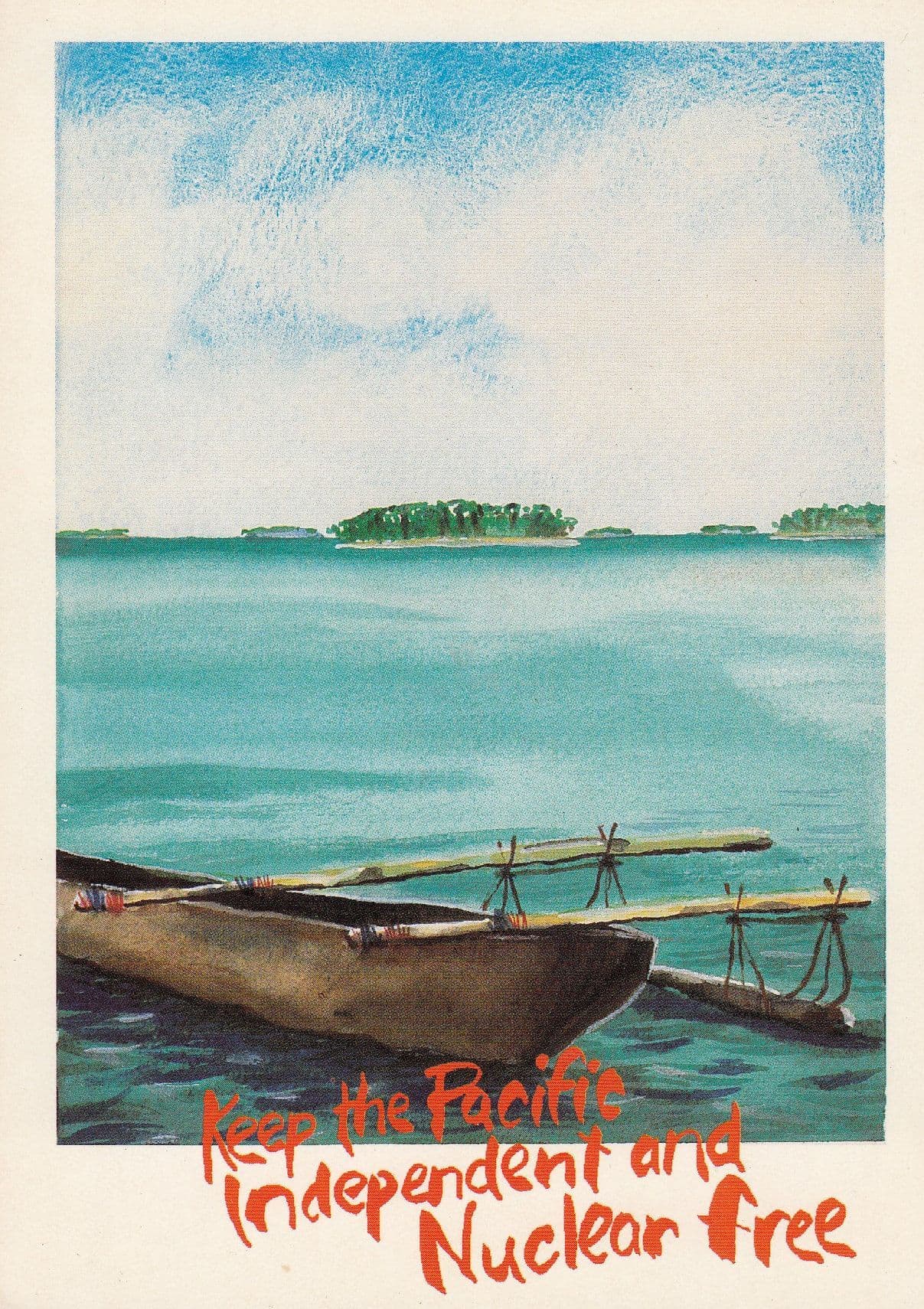 Keep The Pacific Nuclear Free Rowing Boat Painting Postcard