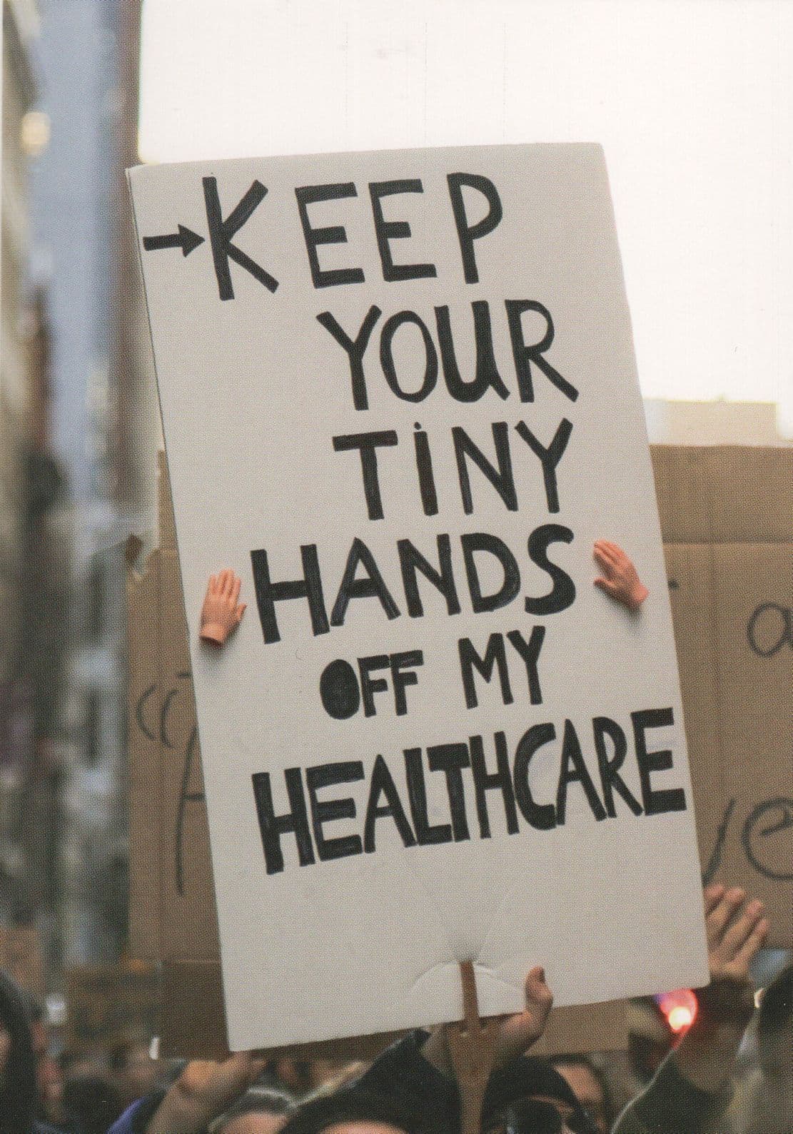 Keep Your Hands Off My Healthcare USA Health March Rally Postcard