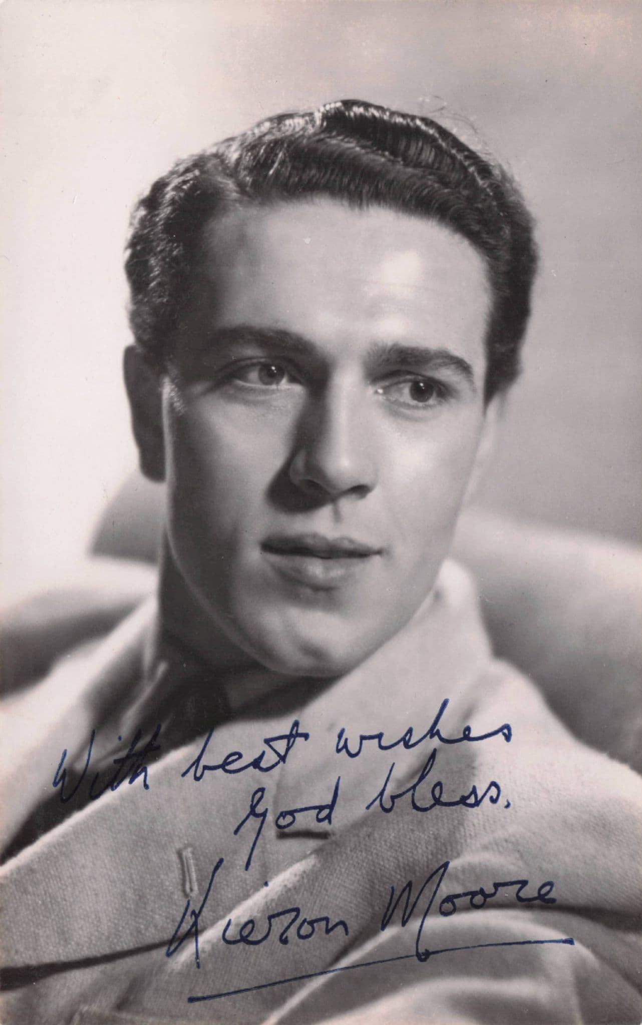 Keiron Moore Hollywood Film Actor Signed Photo