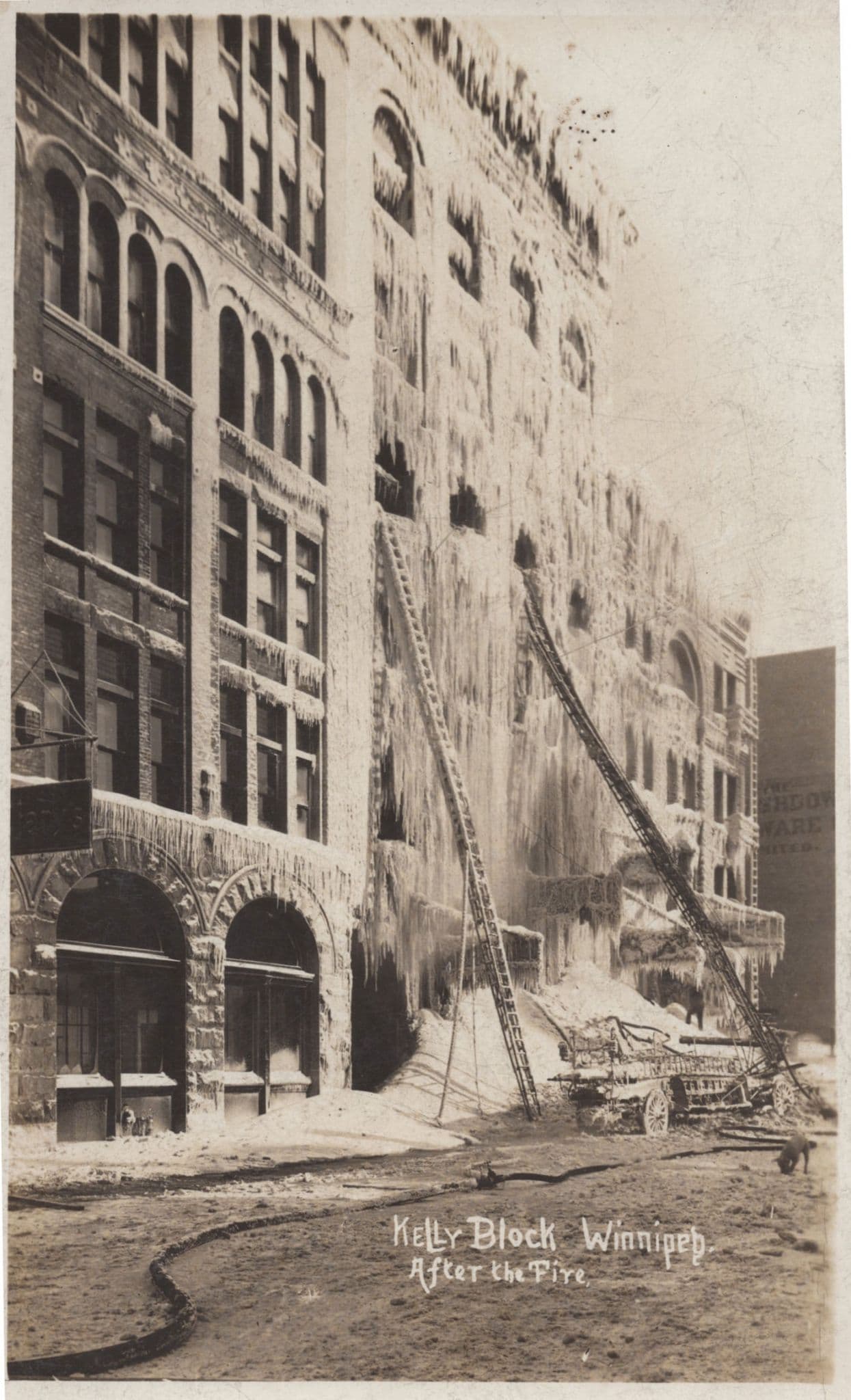 Kelly Block Winnipeg Fire Brigade Disaster Canadian RPC Old Postcard