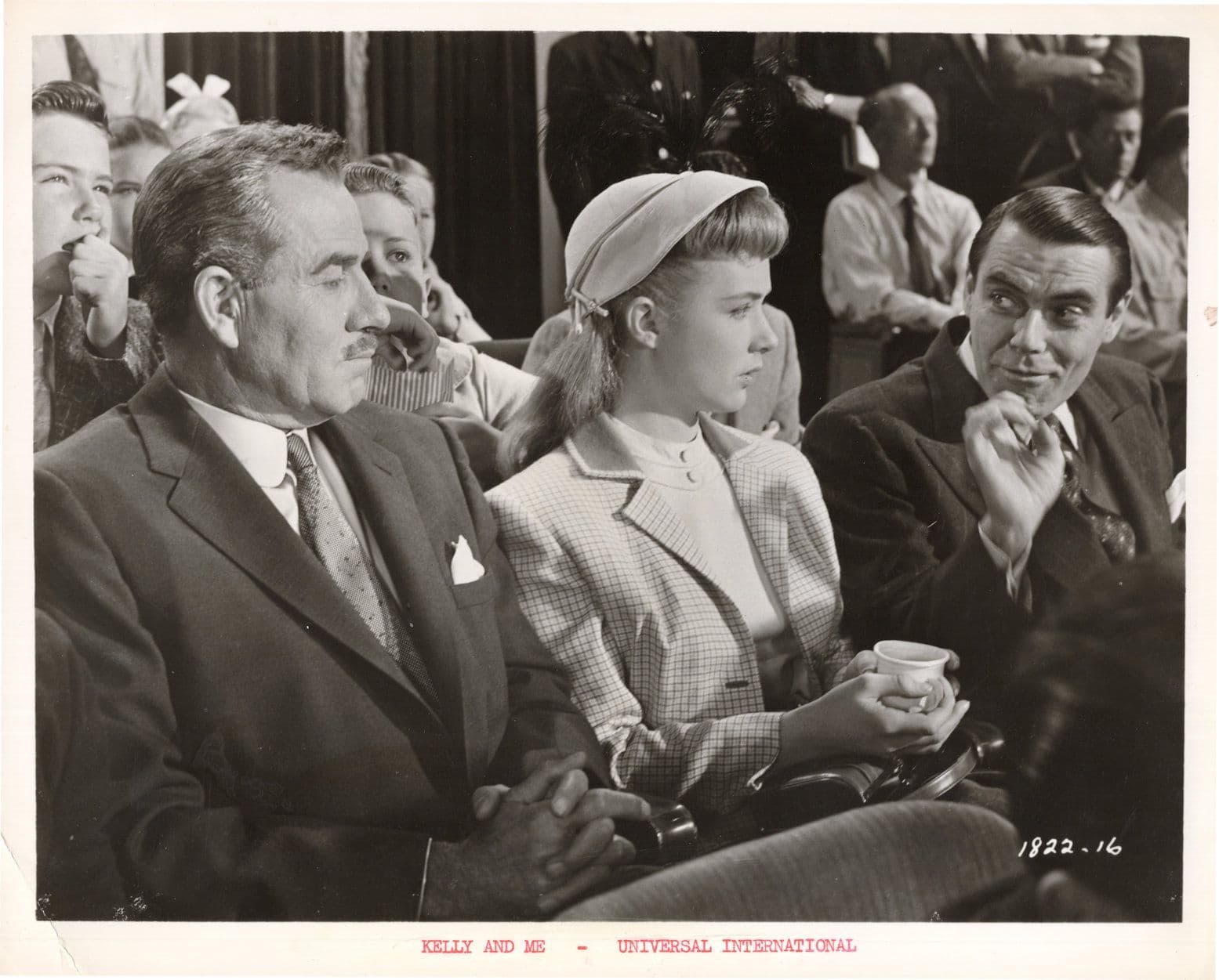 Kelly & Me Film Piper Laurie Van Johnson Performing Dog Movie Large Vintage Photo