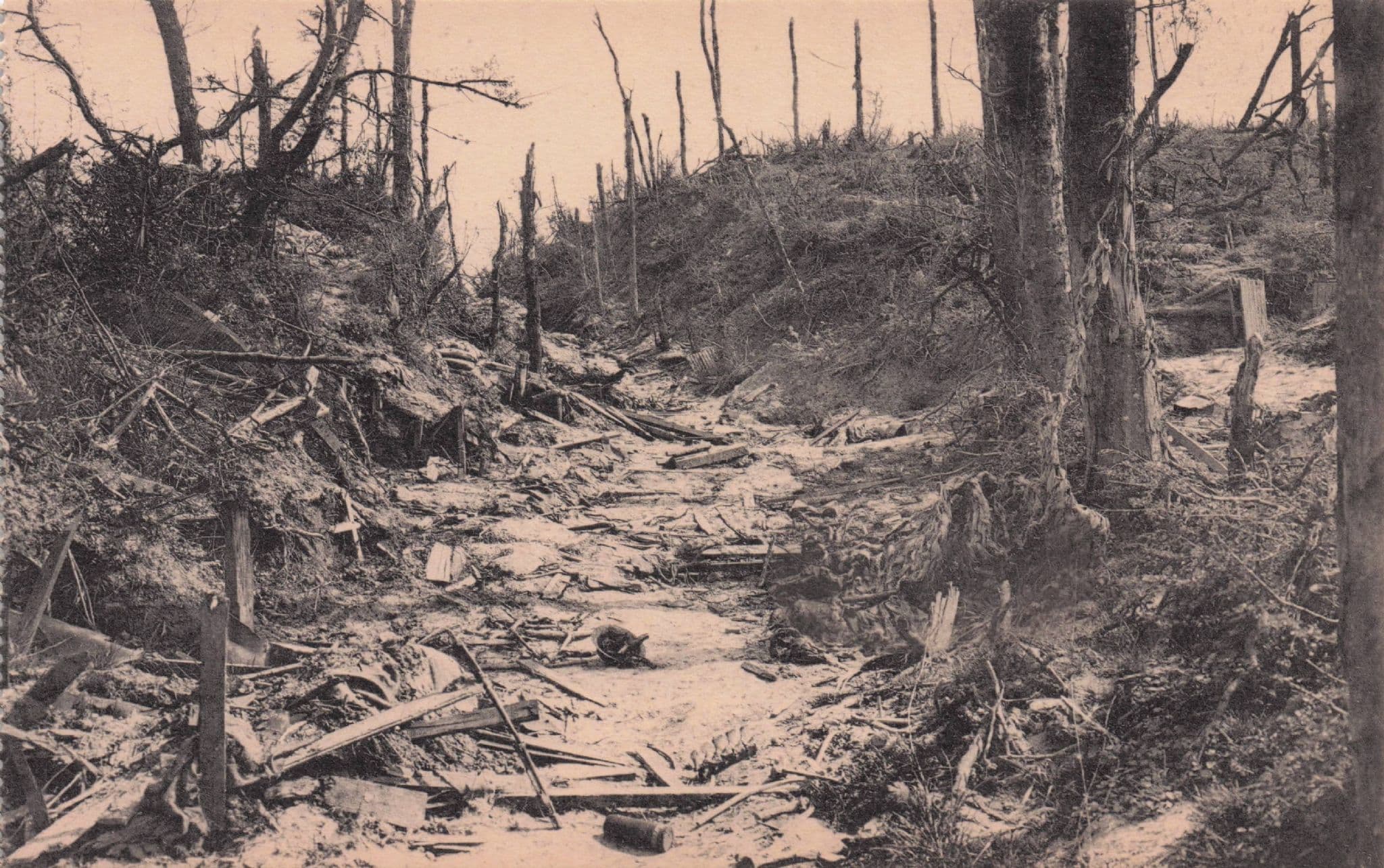 Kemmel Hill Ruins Belgium WW1 Bomb Damage War Old Postcard