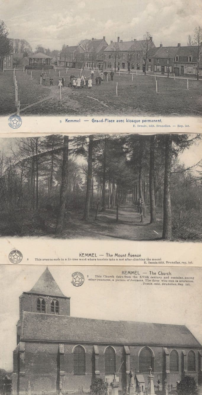Kemmel Mount Avenue Flanders Belgium 3x Old Postcard s