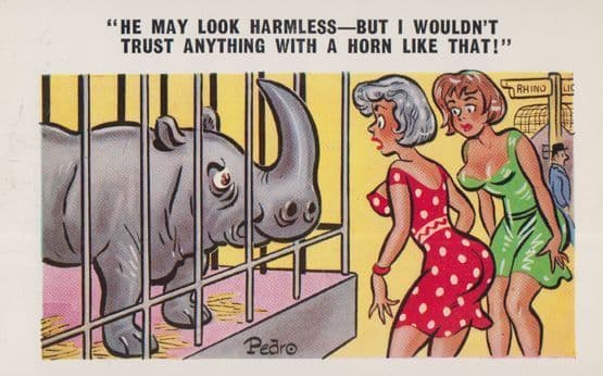 Kensington London Flying Bus Message From Mars Antique Old Comic Humour Postcard