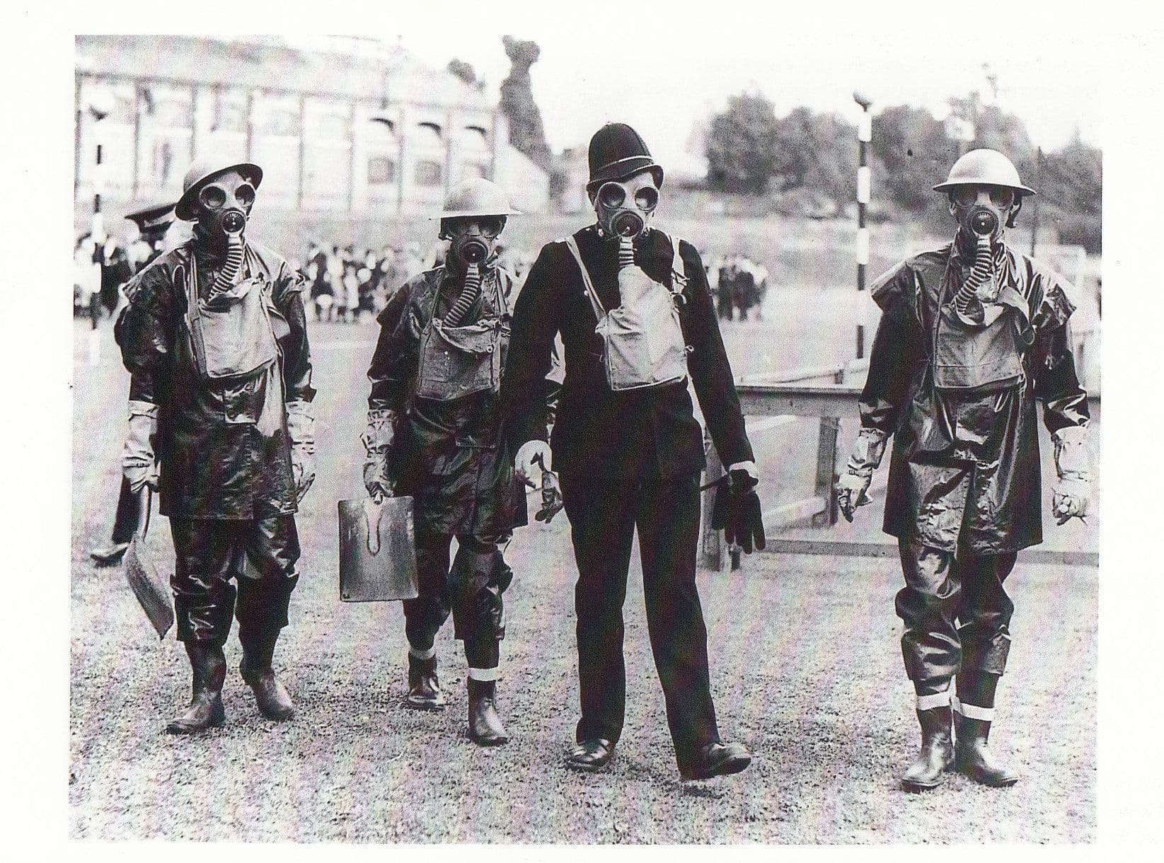 Kent 1930s Pre War WW2 Soldiers in Gas Masks Photo Postcard