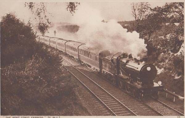Kent Coast Express Train Antique Railway London Photochrom Railways Postcard