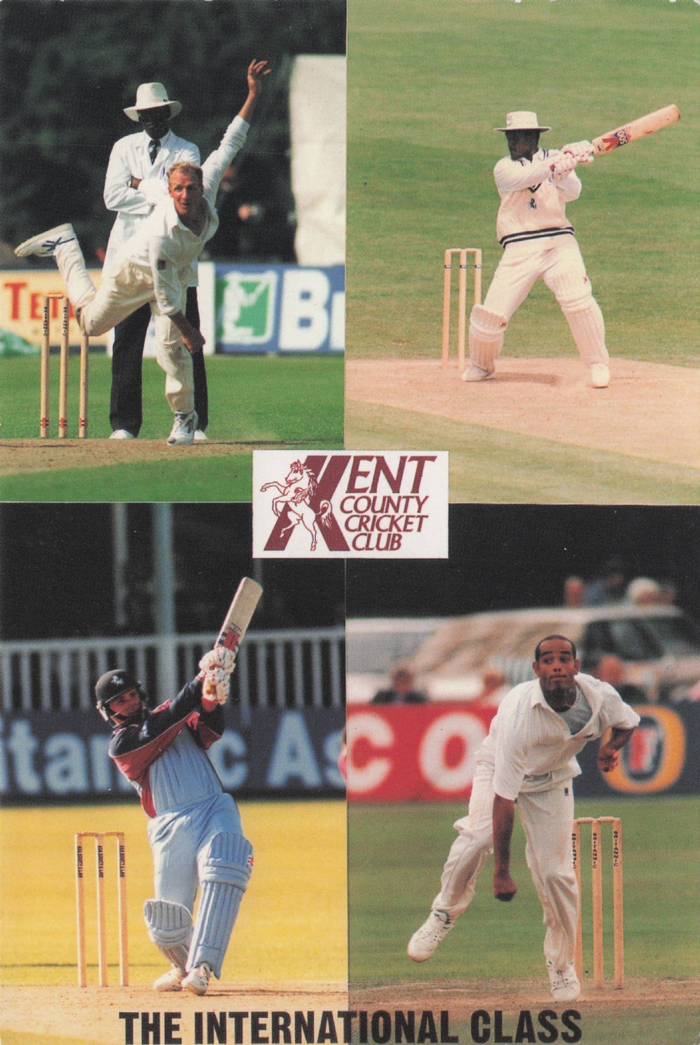 Kent Cricket Club Mark Earlham Carl Hooper Dean Headley Postcard