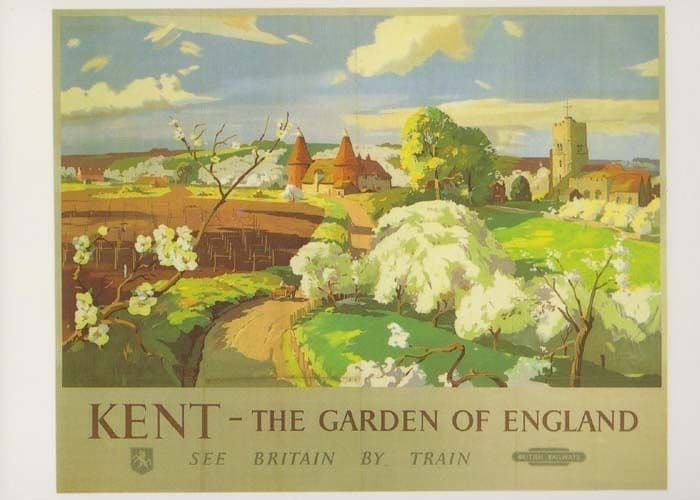 Kent The Garden Of England See Britain By Train Poster Advertising Postcard
