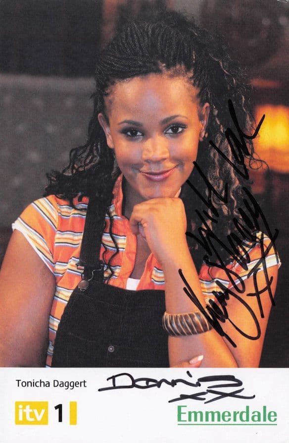 Kerry Stacey Tonicha Daggert Emmerdale Hand Signed Cast Card Photo