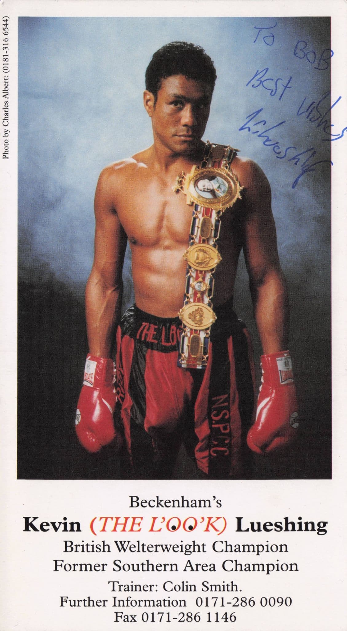 Kevin Lueshing Boxing Champion Hand Signed Management Photo