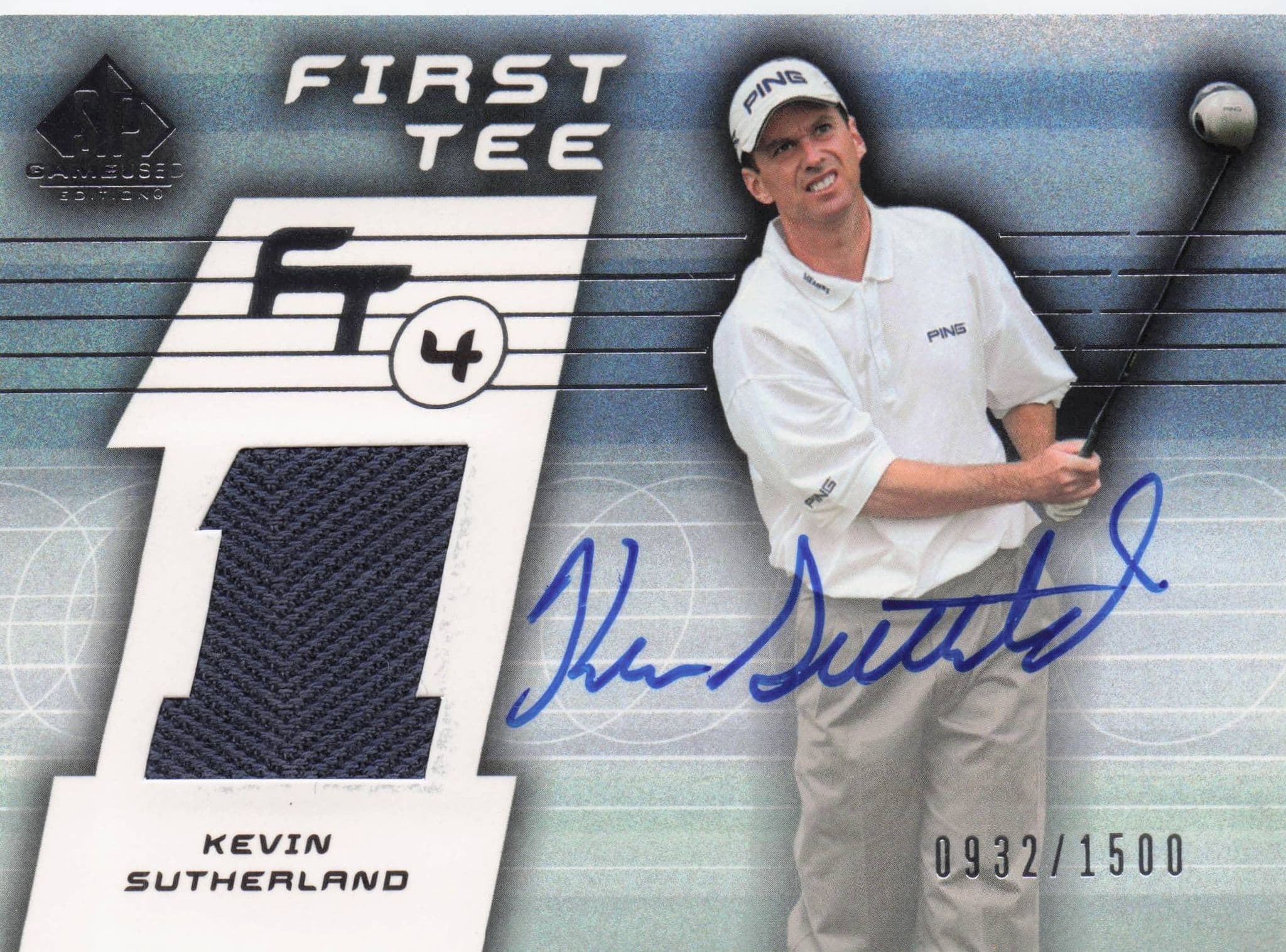 Kevin Sutherland First Tee SP 2003 Golf Hand Signed Worn PGA Shirt Card