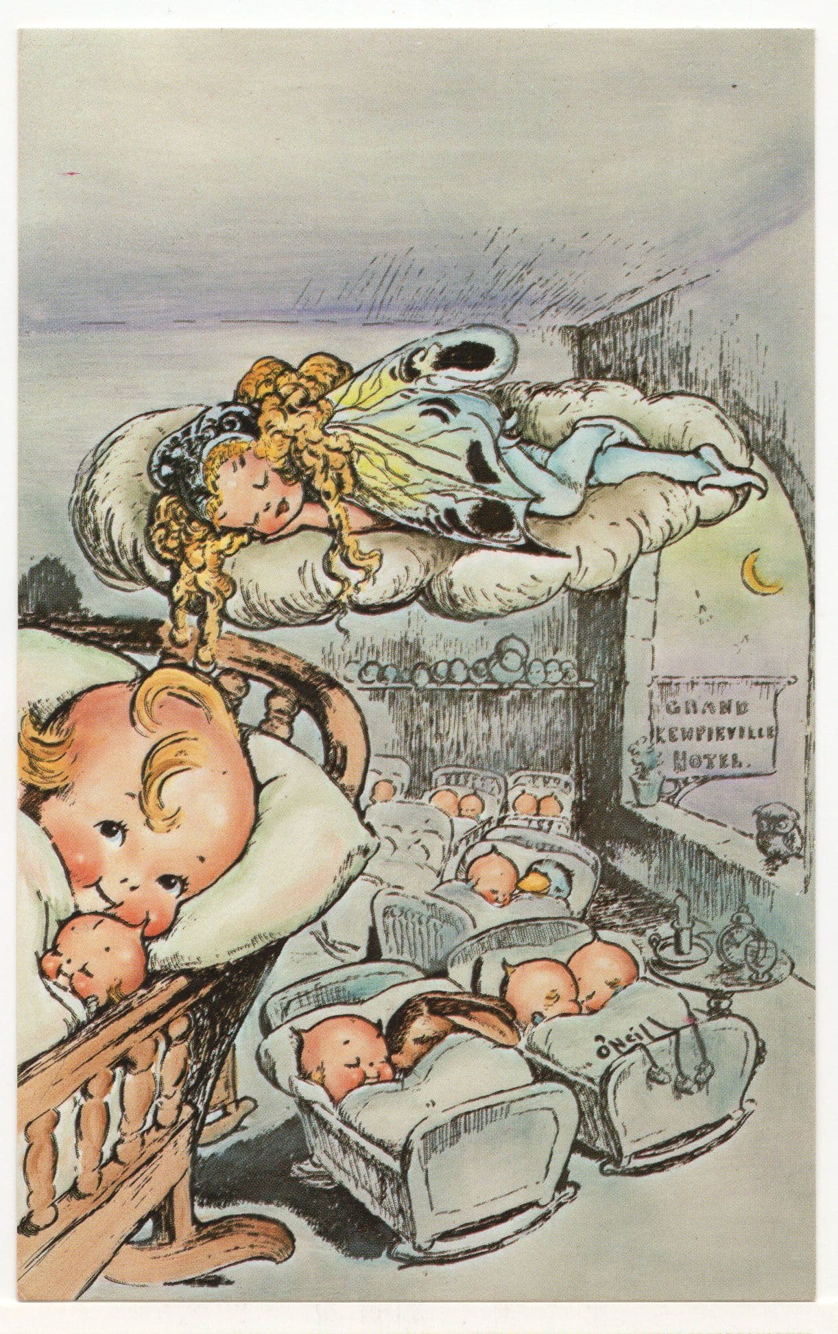 Kewpieville Baby Hotel Comic Postcard