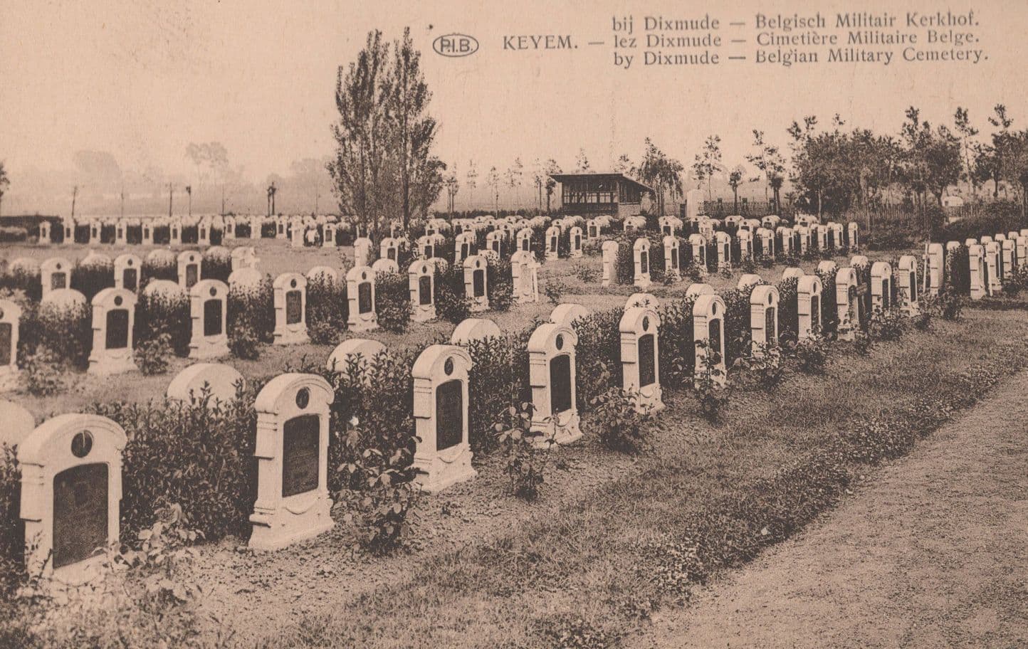 Keyem Dixmude Military Cemetary Belgium Old Postcard