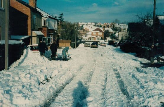 Keyworth Dale Road Snow Disaster Weather Christmas Photo Postcard