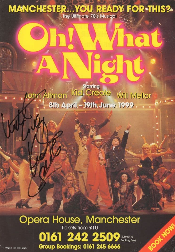 Kid Creole Live In Manchester 1999 Hand Signed Flyer