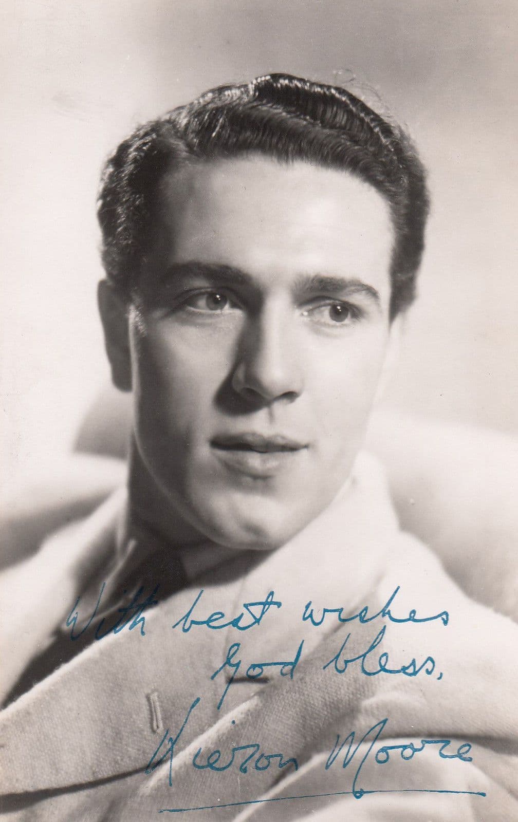 Kieron Moore Antique Printed Signed Photo