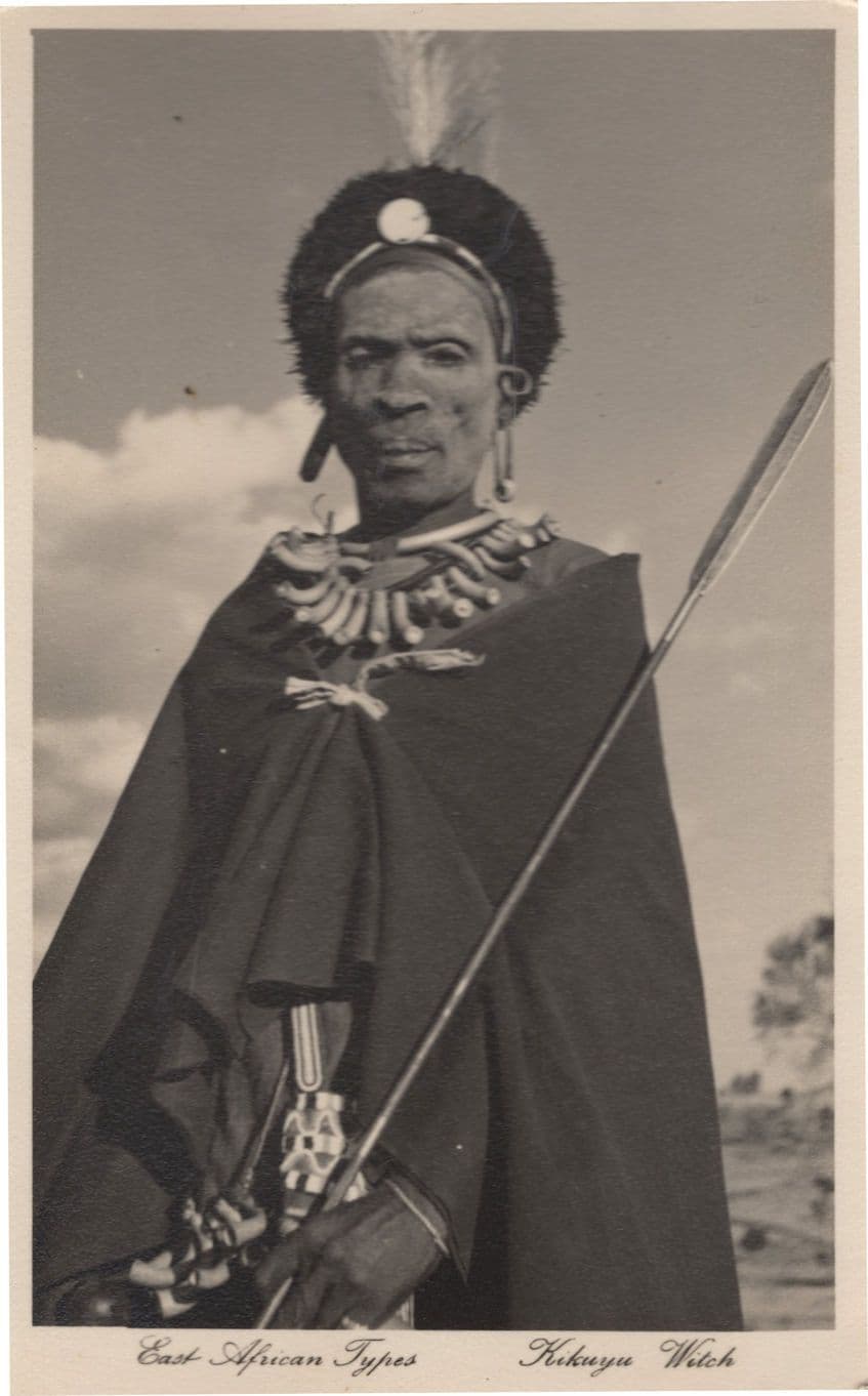 Kikuyu Witch Voodoo Magic Woman Antique East African Postcard