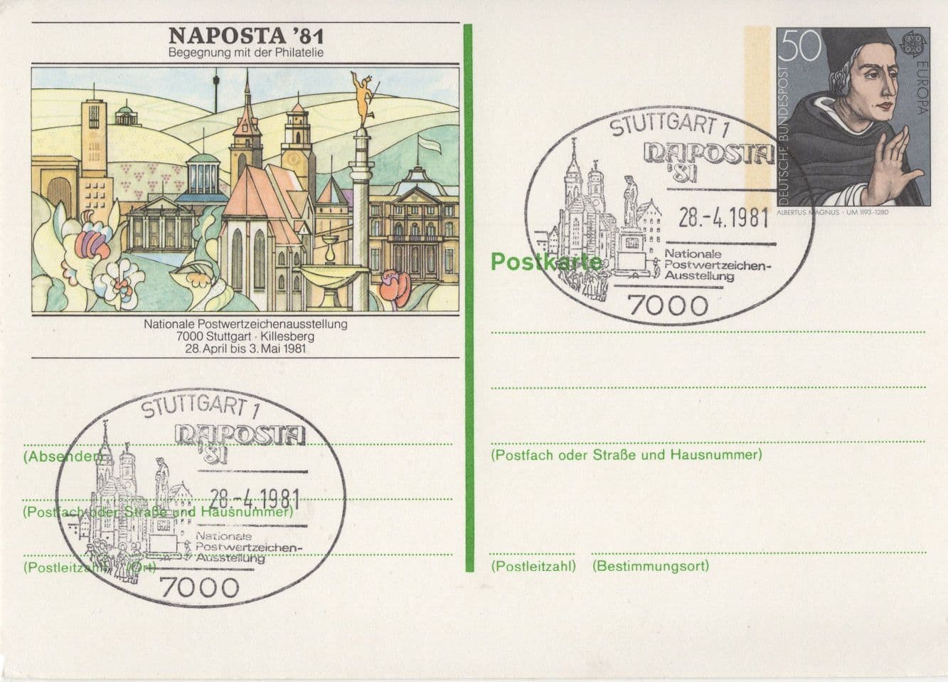 Killesberg German Naposta 1981 Stuttgart First Day Cover