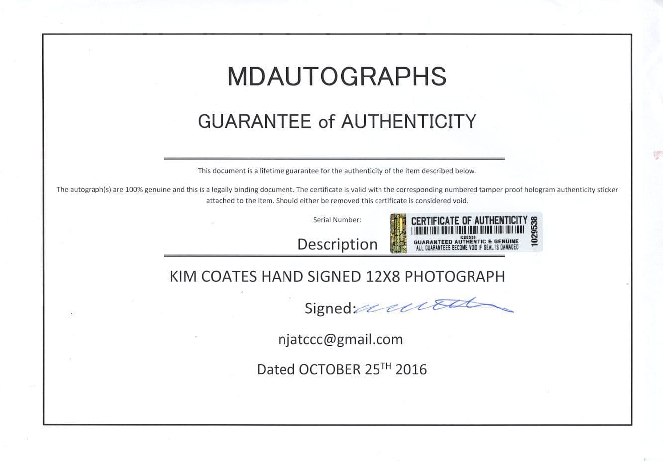 Kim Coates Tig Trager Sons Of Anarchy GIANT 12x8 Hand Signed Photo & MORE