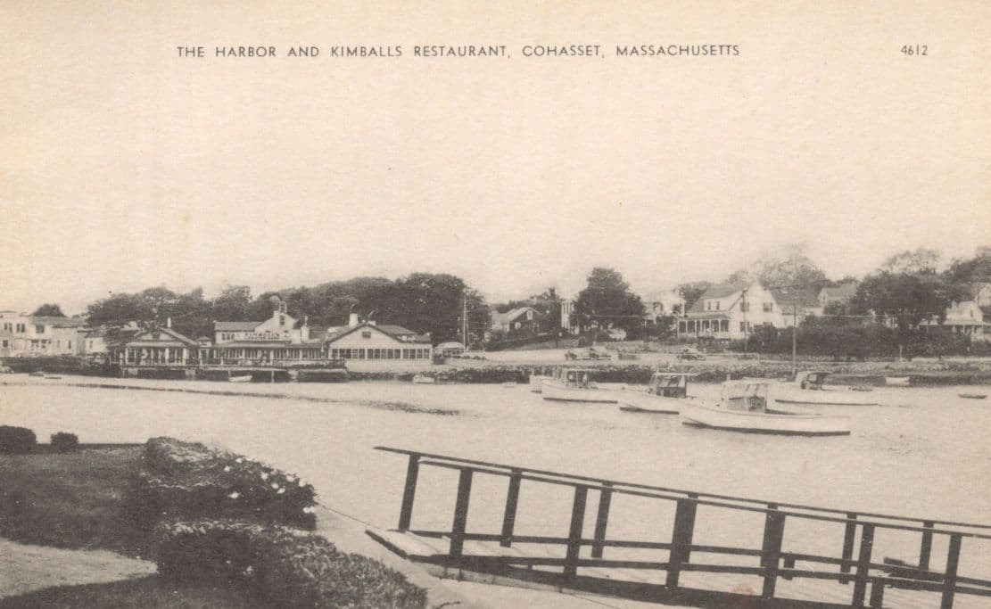 Kimballs Restaurant Cohasset Harbor Massachusetts USA Rare Old Postcard