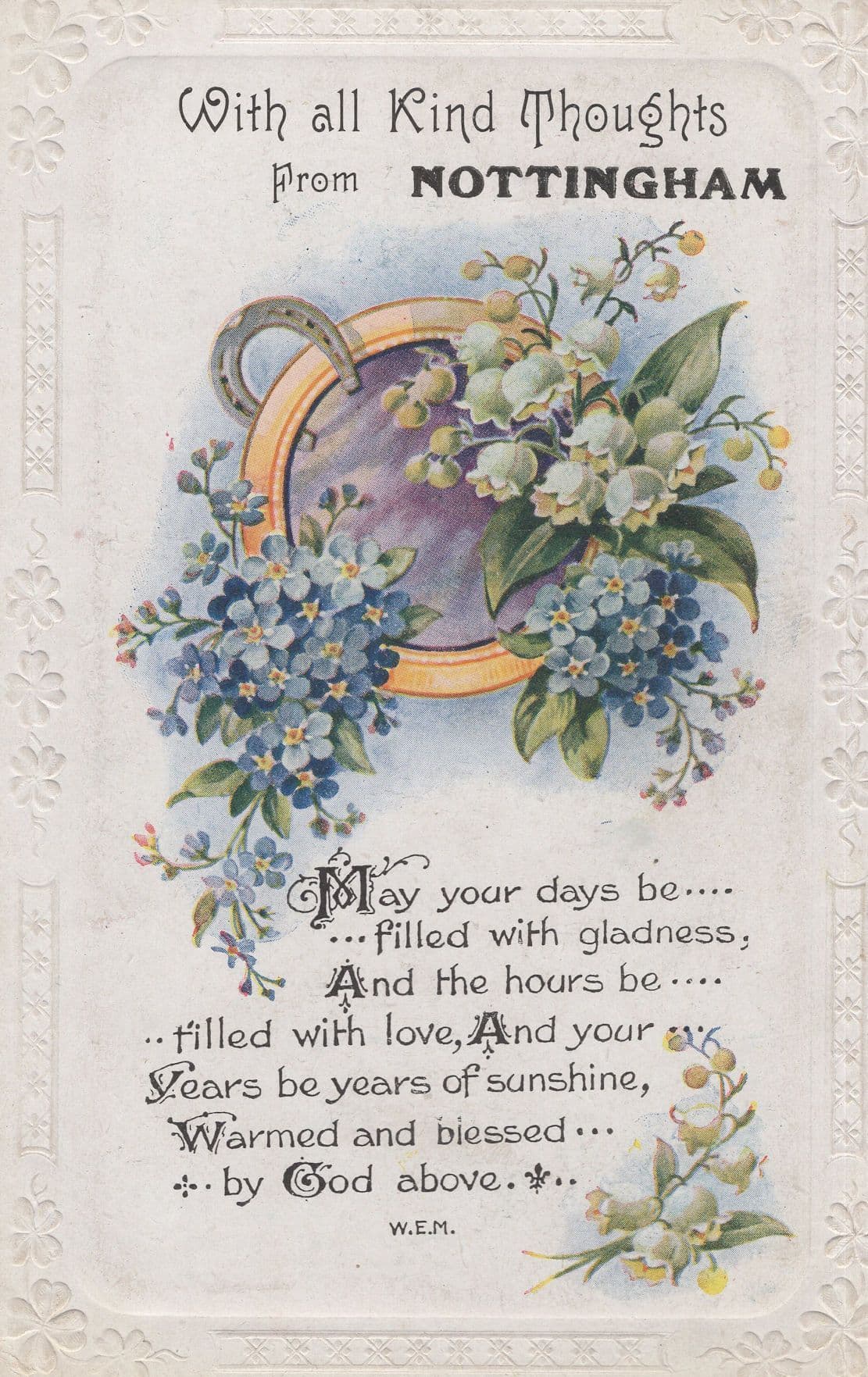 Kind Religious Thoughts From Nottingham Greetings Old Postcard