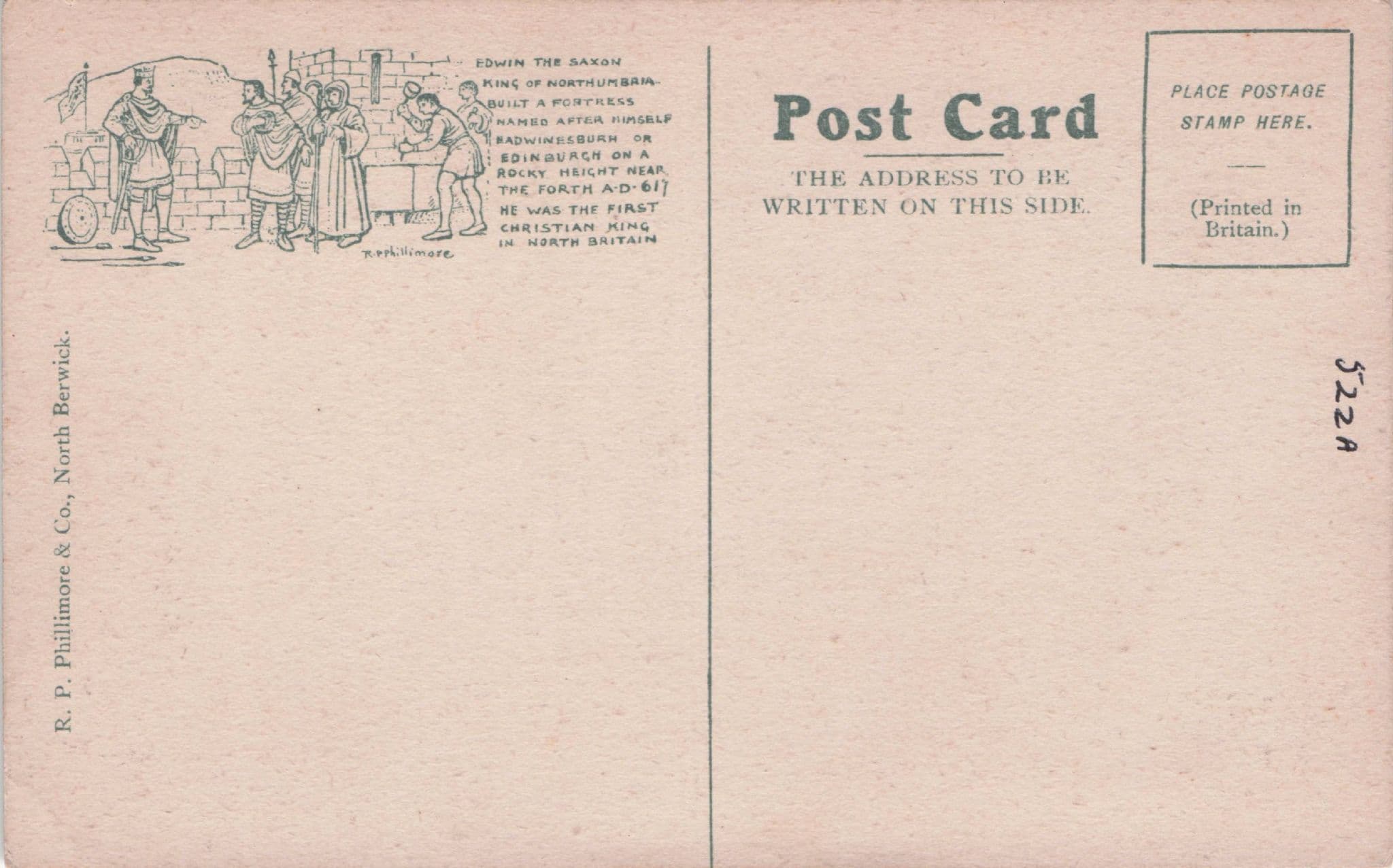 King Edward 1st at St Margarets Chapel Edinburgh Phillimore Postcard