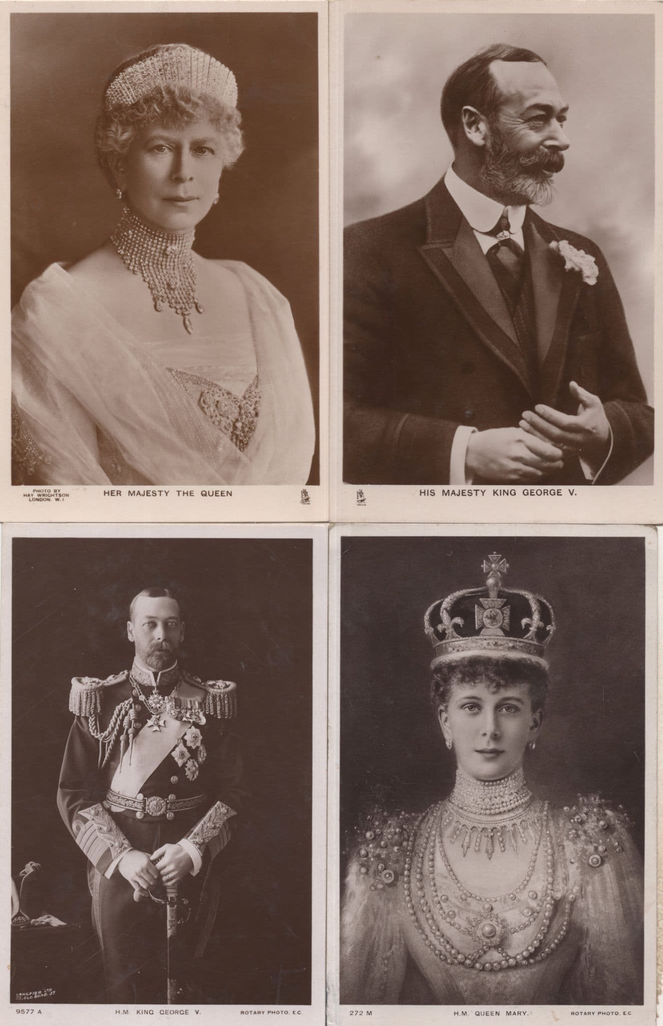 King George V Queen Mary 4x Real Photo Old Postcard s