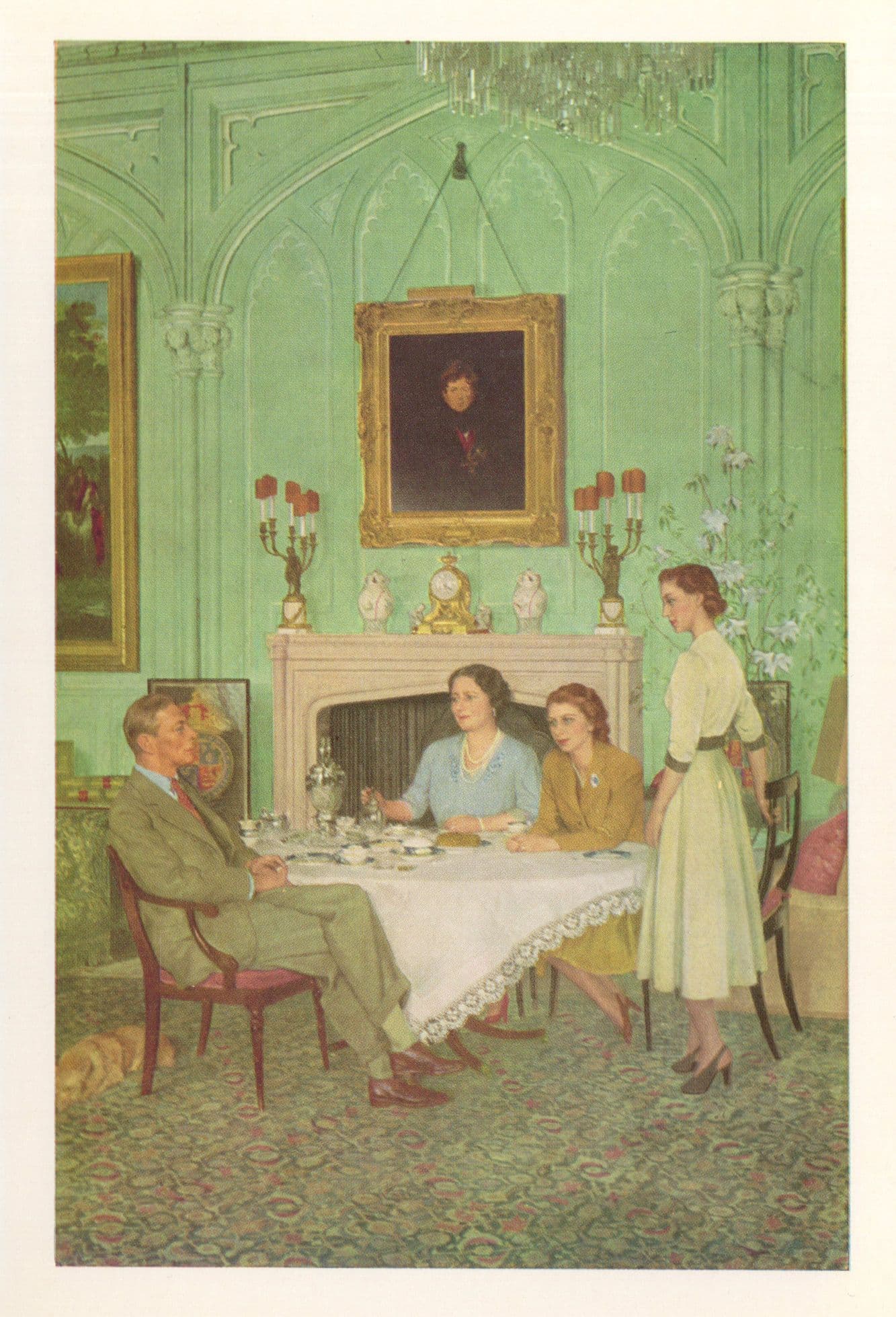 King George VI Conversation Piece James Gunn National Portrait Gallery Painting Postcard