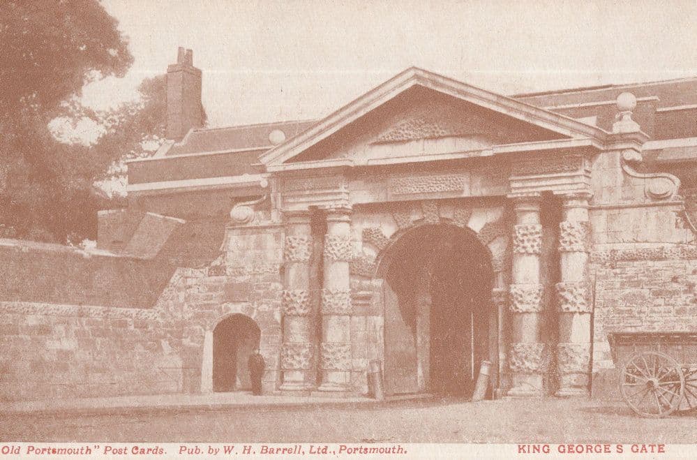 King Georges Gate Portsmouth Antique Postcard