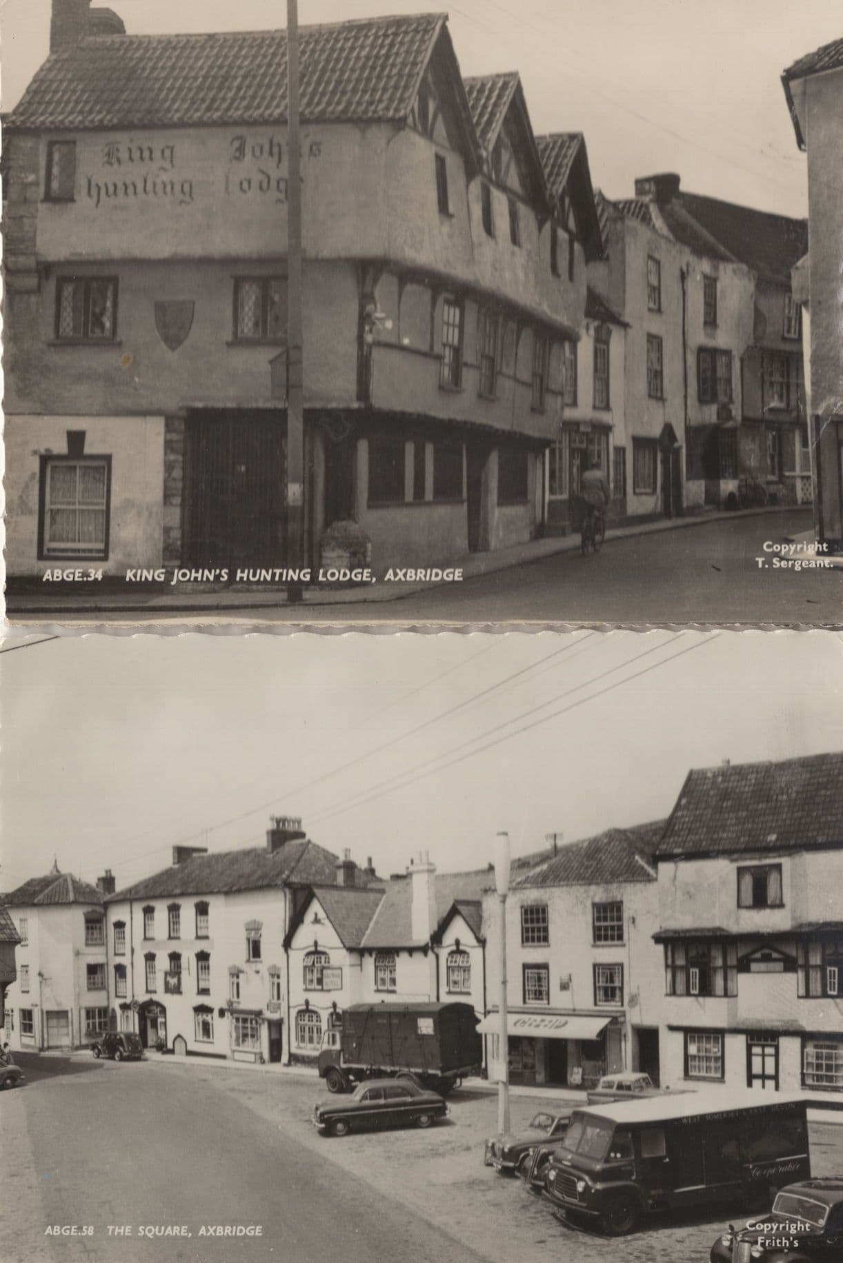 King Johns Hunting Lodge Axbridge Somerset Cycle RPC 2x Postcard