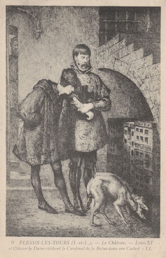 King Louis XI Plessis Les Tours French Castle Chateau Painting Postcard