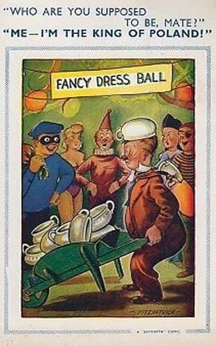 King Of Poland Fancy Dress Ball Court Jester Comic Humour Postcard
