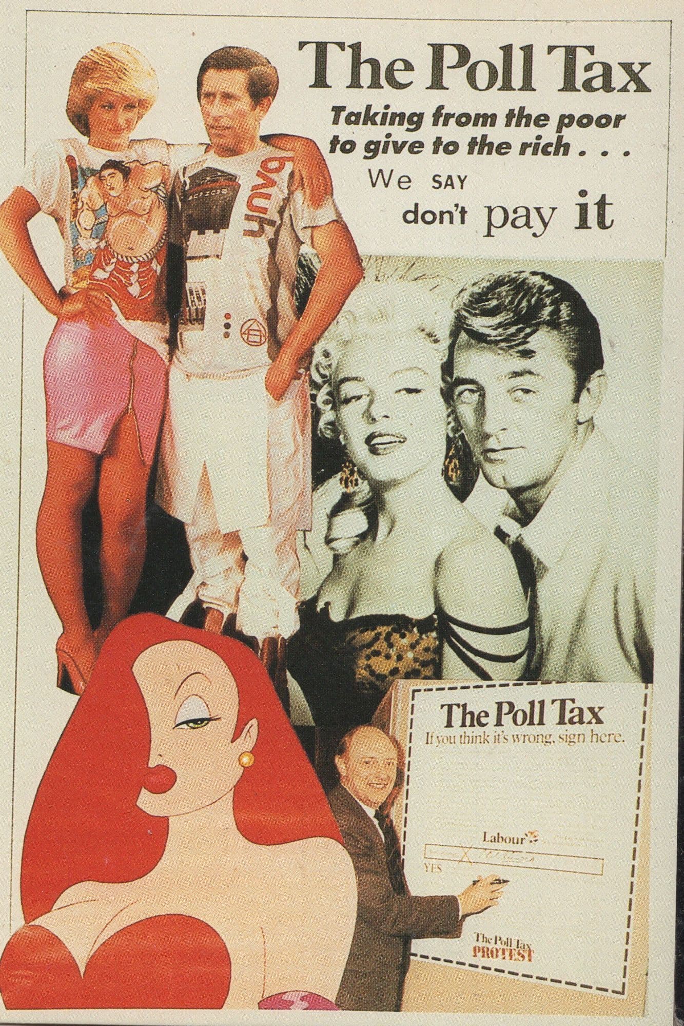 King Prince Charles Diana The Poll Tax Comic 1980s Postcard