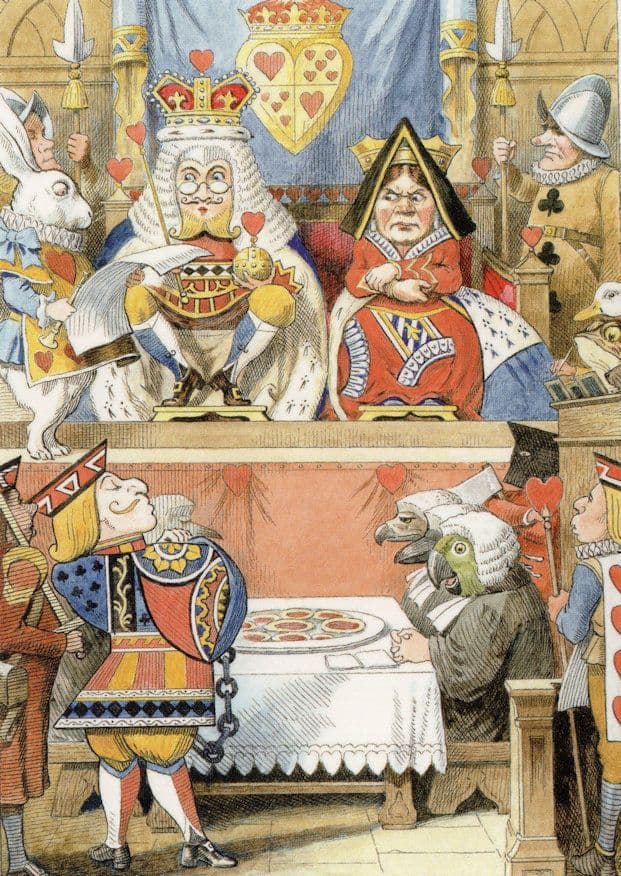 King Red Queen Alice's Adventures In Wonderland 1927 Book Postcard