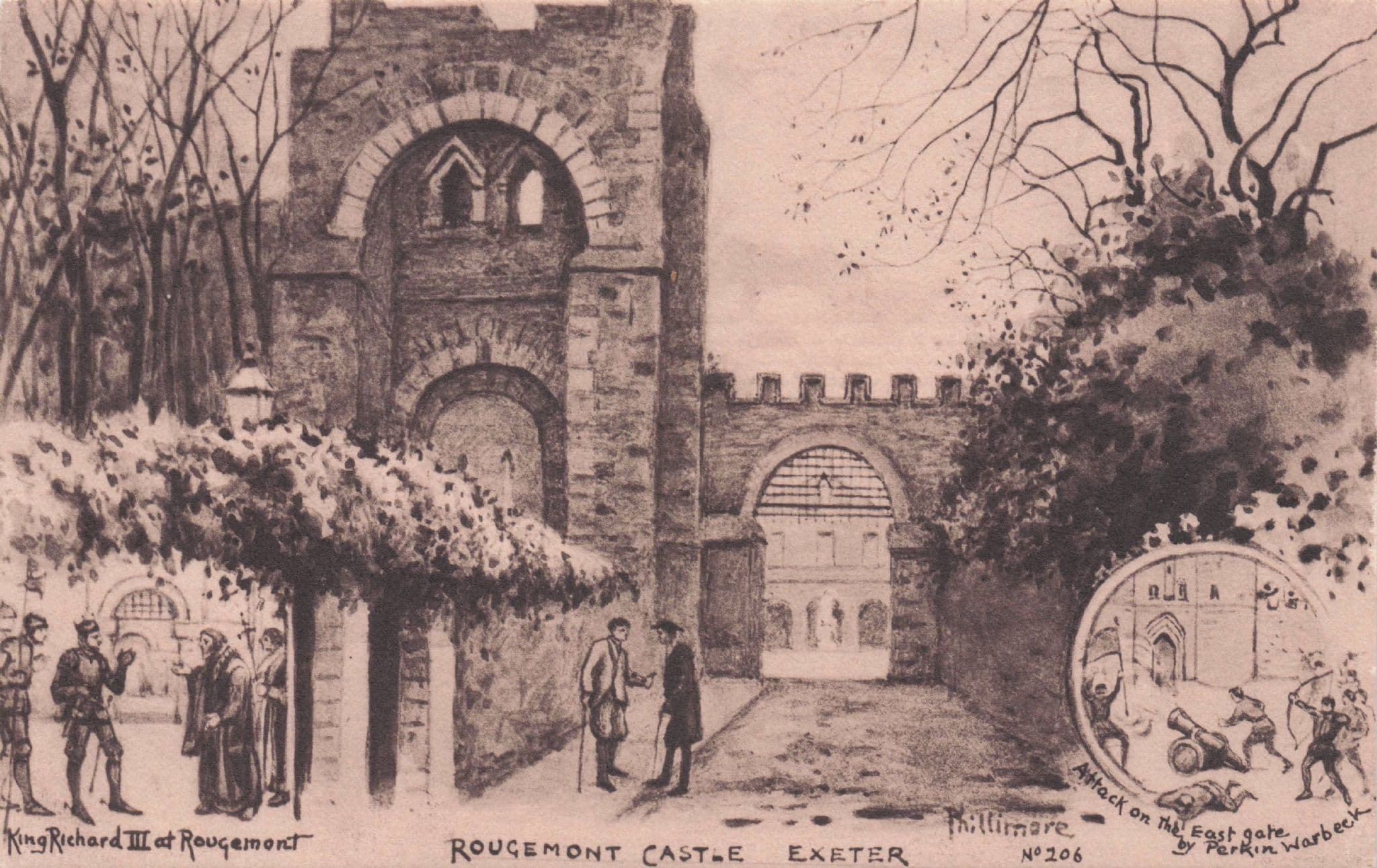 King Richard III at Rougemont Castle Exeter Phillimore Old Postcard