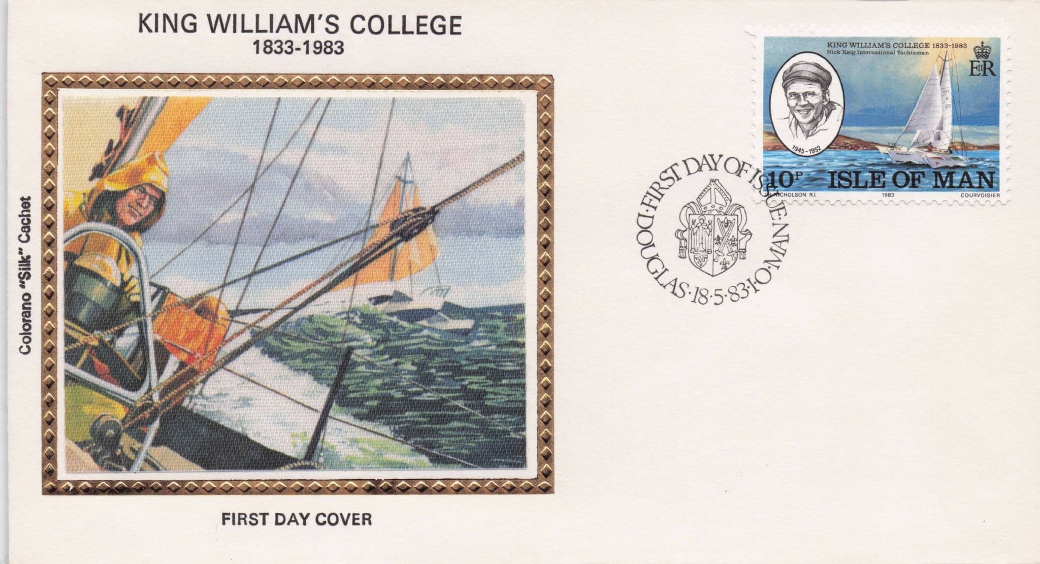 King Williams College Isle Of Man Ship Rare Benhams First Day Cover