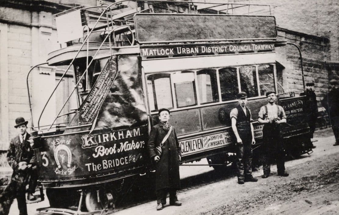 Kirkham Boot Makers Matlock Tramways Bus Old PB Postcard Photo