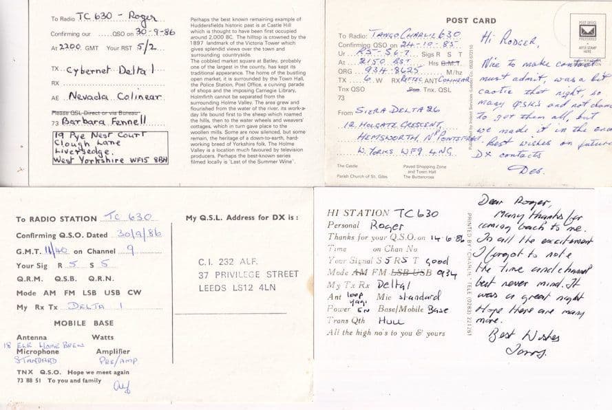 Kirklees Liversedge Yorkshire Amateur Radio QSL 4x Postcard Card