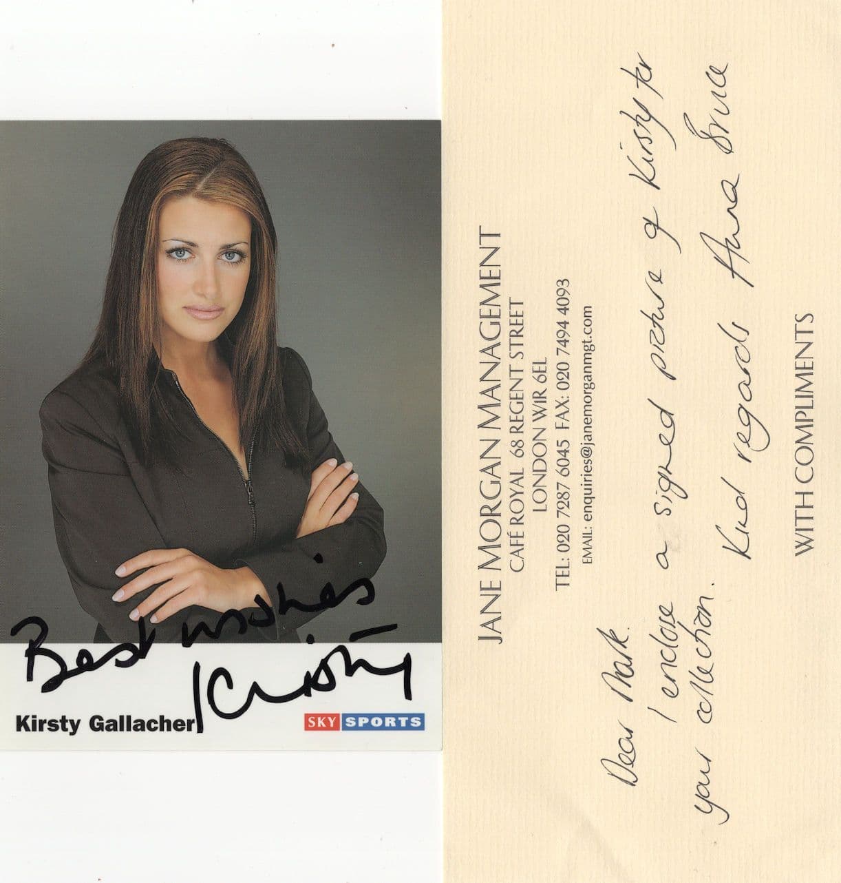 Kirsty Gallagher Sky Sports Gladiators Hand Signed Cast Card Photo COA