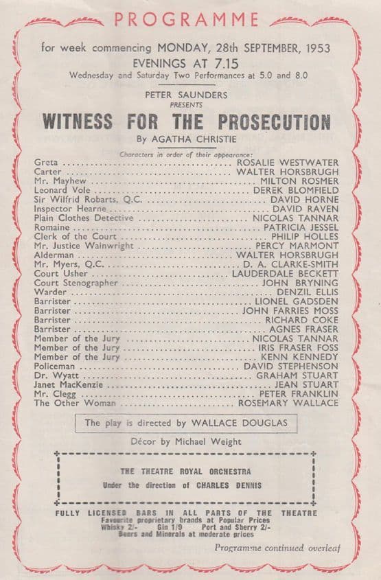 Kismet Shaftesbury London Denis Carey Coronation Street Tramp Theatre Programme