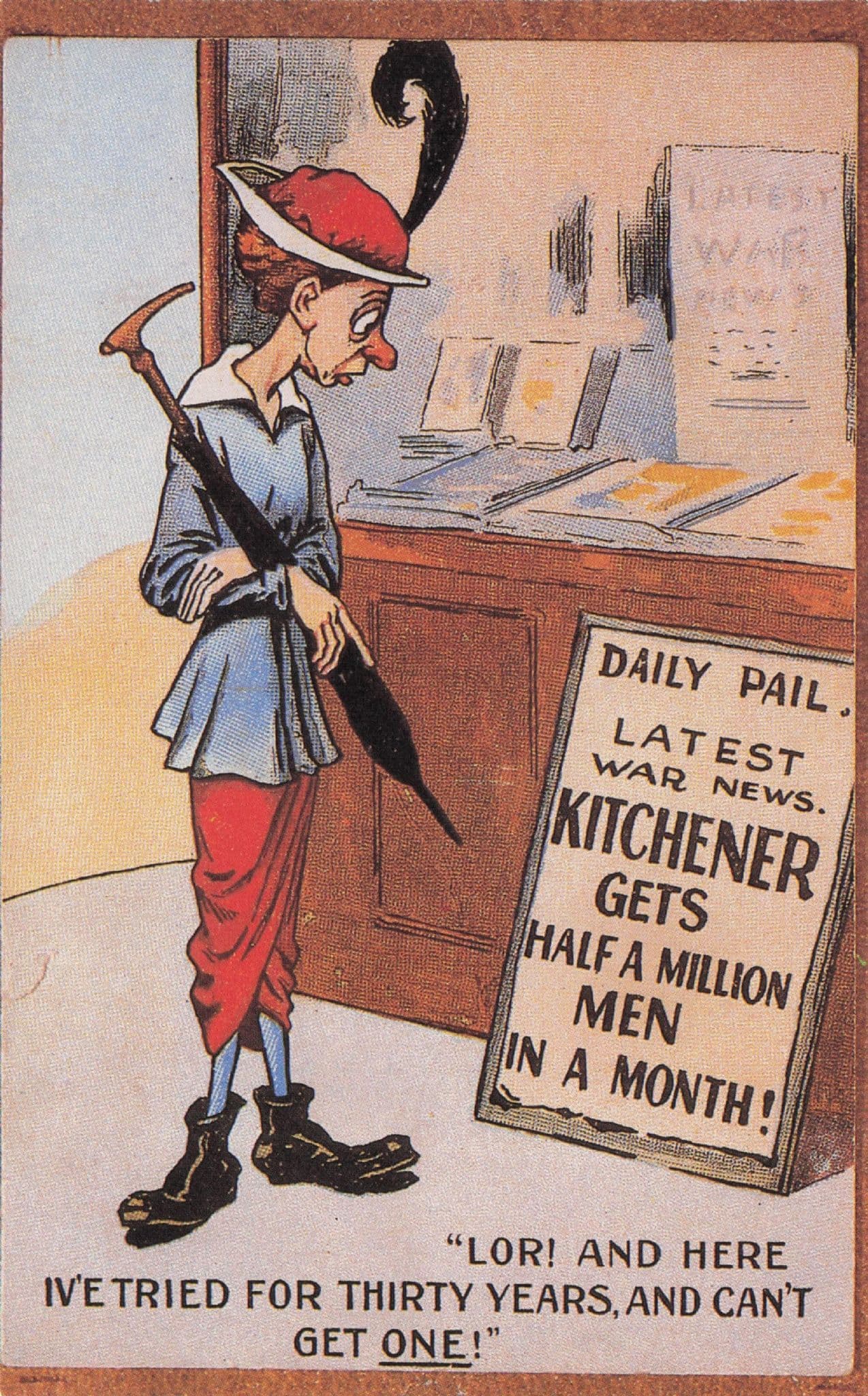 Kitchener WW1 Recruitment Army Repro Military Comic Postcard